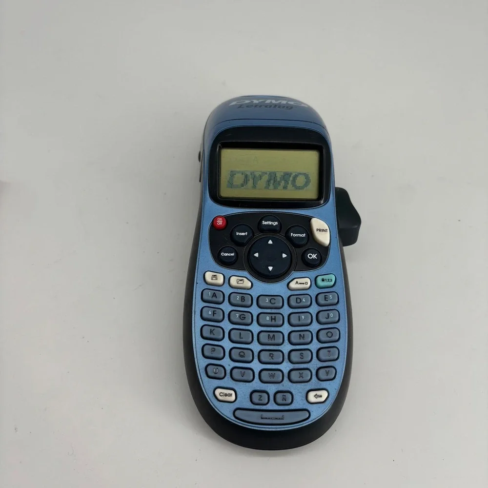 DYMO LetraTag Plus LT-100T Handheld Label Maker Blue QWERTY Keyboard, Tested‎